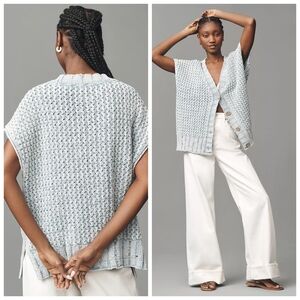 Anthropology Pilcro Oversized Distressed Sweater Vest